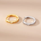 18K Gold Pave Cartilage Hoop Huggies