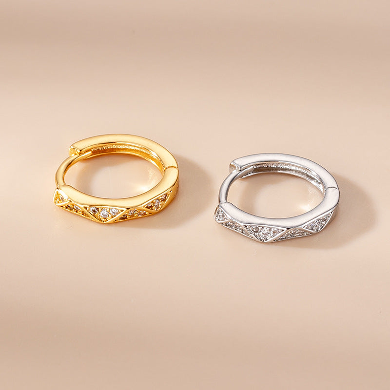 18K Gold Pave Cartilage Hoop Huggies