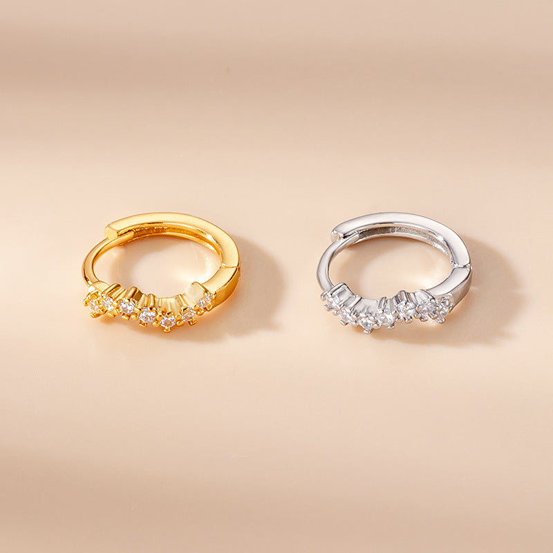 18K Gold Cross Cartilage Hoop Huggies