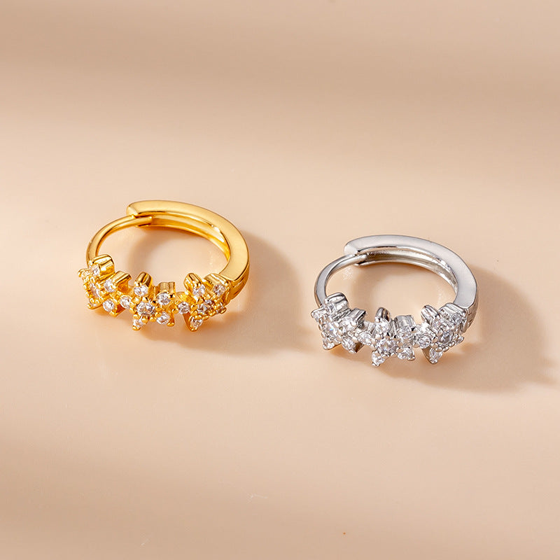 18K Gold Flower Cartilage Hoop Huggies