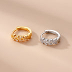 18K Gold Chevron Cartilage Hoop Huggies