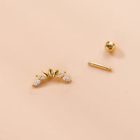 16G Cartilage Curve Bar Stud Earrings, Conch Helix Stud