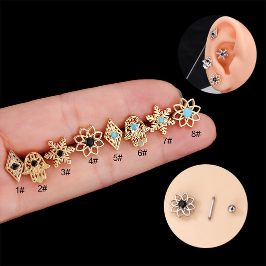 20G Hamsa Tragus Helix Piercings Stud