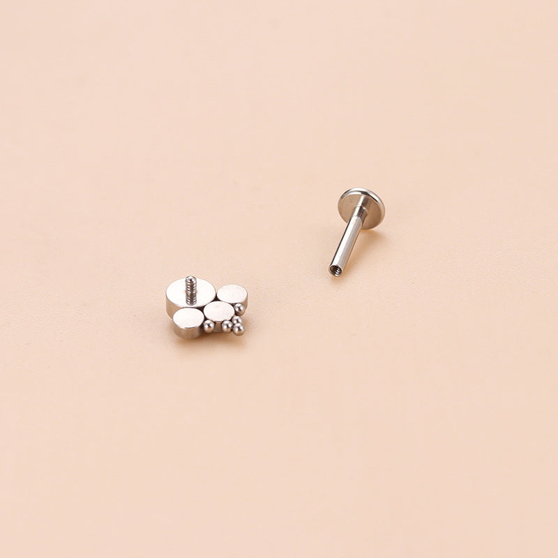 16G White Opalite Bezel Set Labret Back