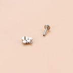 16G White Opalite Bezel Set Labret Back