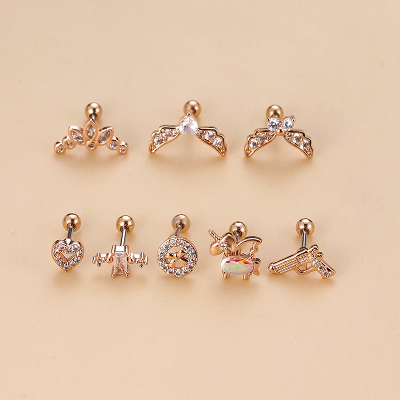 cartilage earrings, piercing jewelry, cartilage piercing, body jewelry, helix piercing, helix earrings, tragus piercing, heart earrings