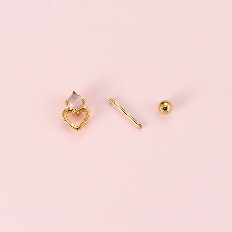 cartilage earrings, piercing jewelry, cartilage piercing, body jewelry, helix piercing, helix earrings, tragus piercing, heart earrings