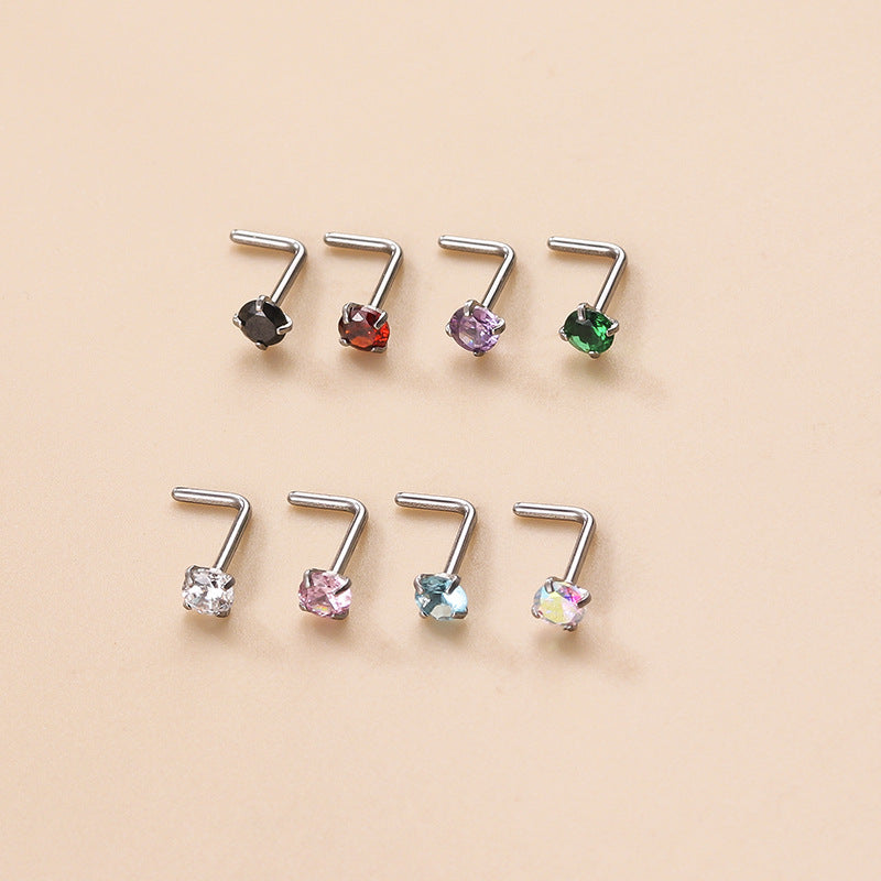 20G Surgical Steel L Bend Small Nose Stud