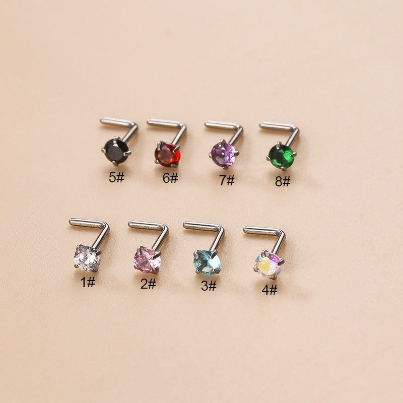 20G Surgical Steel L Bend Small Nose Stud