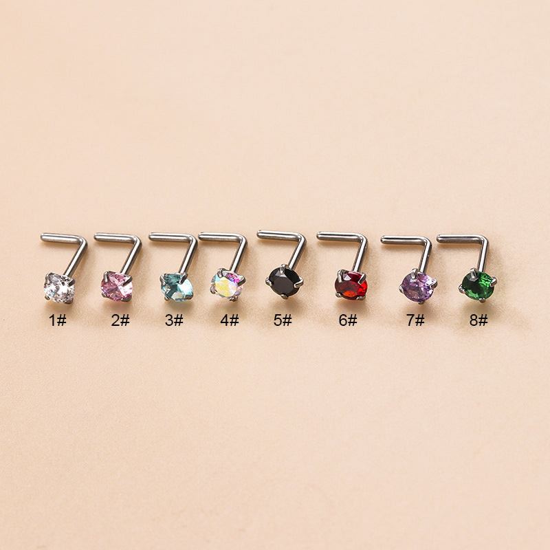 20G Surgical Steel L Bend Small Nose Stud