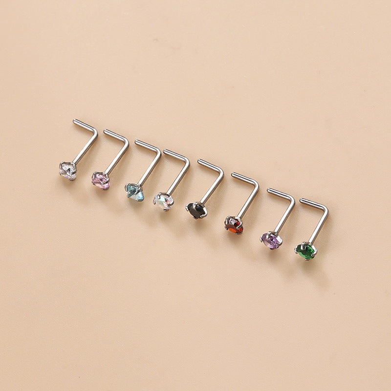 20G Surgical Steel L Bend Small Nose Stud