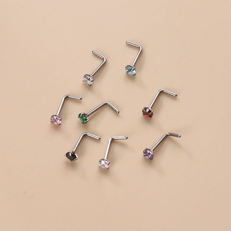 20G Surgical Steel L Bend Small Nose Stud