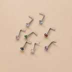 20G Surgical Steel L Bend Small Nose Stud