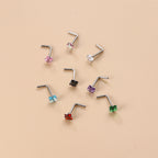 20G Surgical Steel Small Nose Ring & Nose Stud, Geometric Nose Jewelry