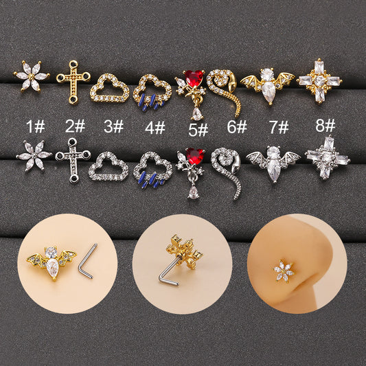 20G Surgical Steel Raincloud Nostril Piercing Ring