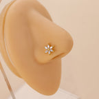 20G Surgical Steel Flower Nostril Piercing Ring
