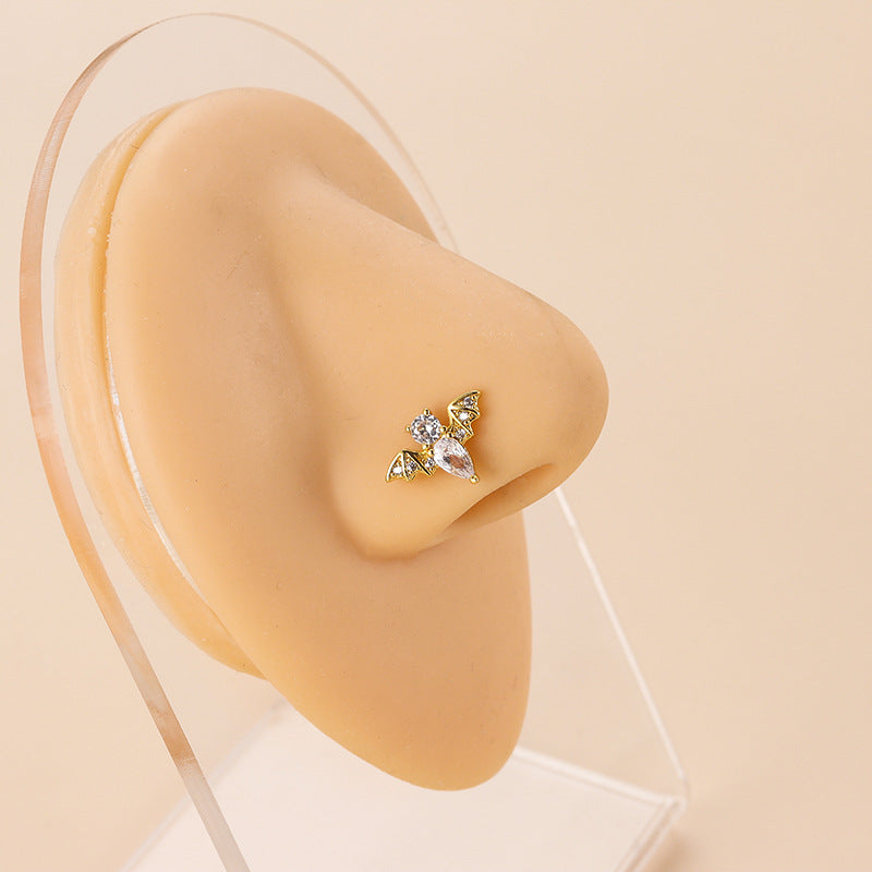 20G Surgical Steel Owl Nostril Piercing Ring