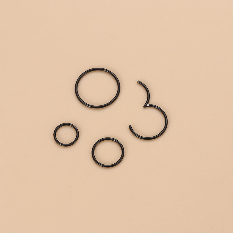 20G Simple Black Septum Ring Lip Piercing Jewelry 