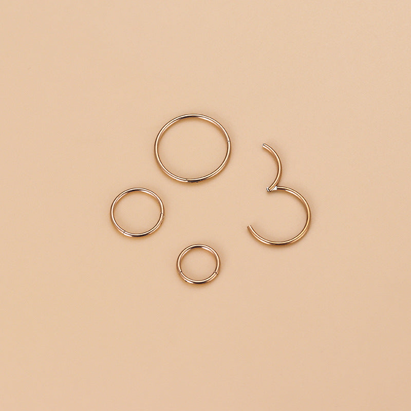 20G Simple Rose Gold Septum Ring Lip Piercing Jewelry 