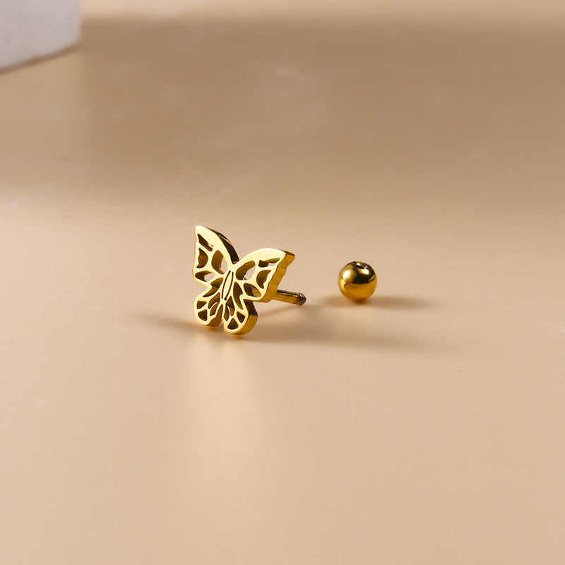 20G Cartilage Surgical Steel Earrings Butterfly Ball Back Earrings Barbell Earrings | HSPJ840
