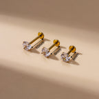 gold flat back stud in 6mm 8mm and 10mm bar post