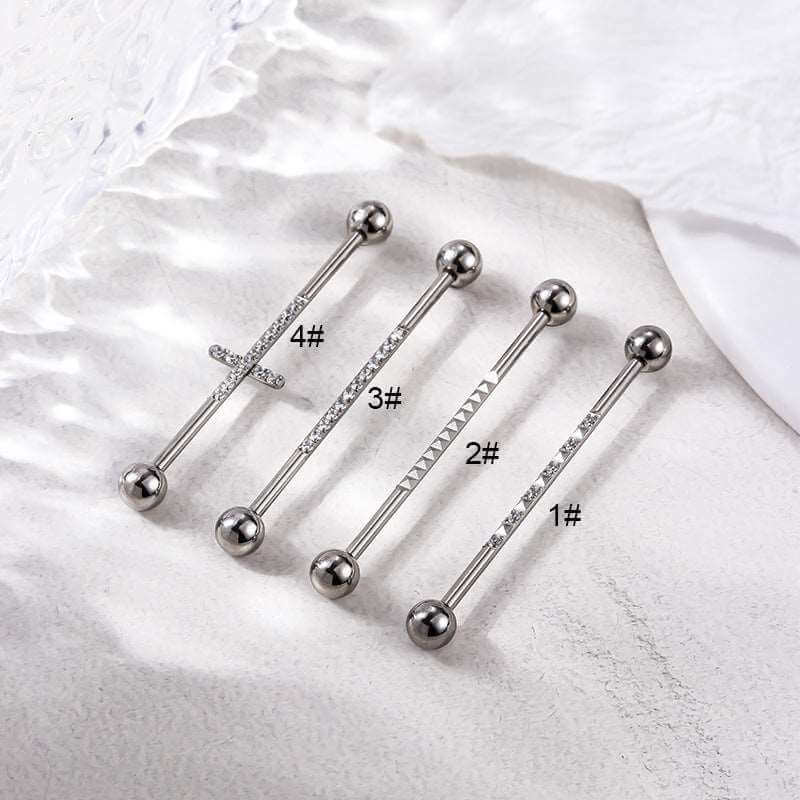 L-shaped 14G Industrial Barbell - Flat End INTERNALLY THREADED Double L-shaped 14G Industrial Barbell - Flat End INTERNALLY THREADED Double