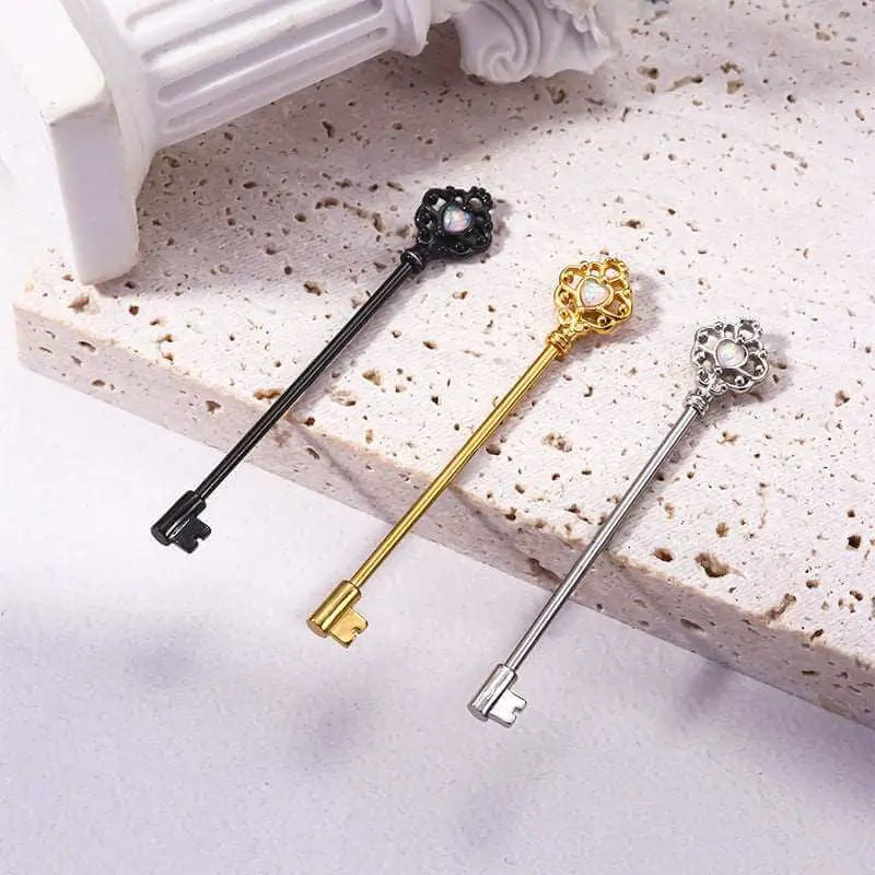 Three decorative keys industrial bar in black silver and gold color.