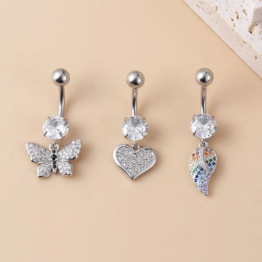 belly ring, belly piercing, belly button piercing, belly button rings, titanium belly rings, heart belly rings, butterfly belly ring, leaf belly ring