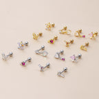 16G Cartilage Surgical Steel Earrings Butterfly Earrings Flower Earrings | HSPJ882
