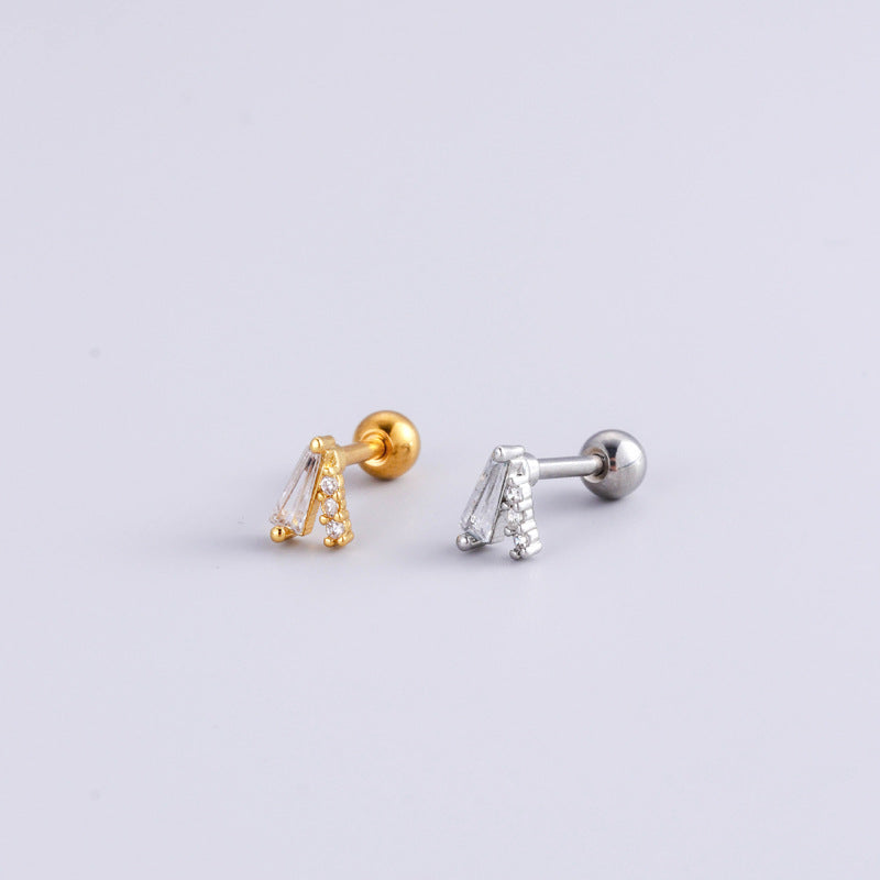 16G Cartilage Surgical Steel Earrings Crown Earrings Heart Earrings Ball Back Earrings | HSPJ888