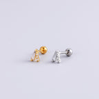16G Cartilage Surgical Steel Earrings Crown Earrings Heart Earrings Ball Back Earrings | HSPJ888