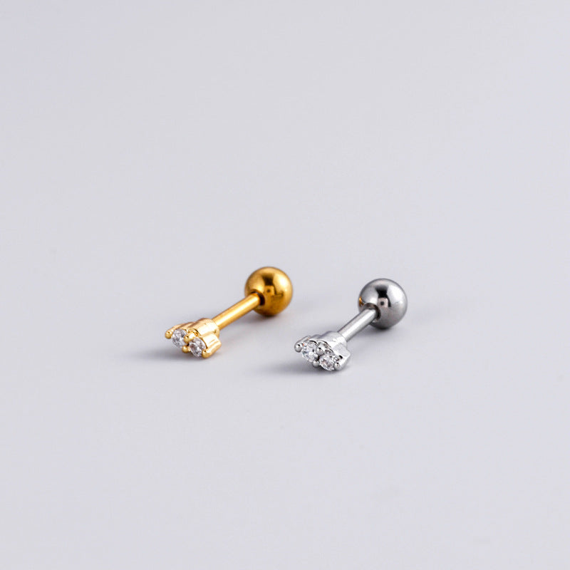 16G Cartilage Surgical Steel Earrings Crown Earrings Heart Earrings Ball Back Earrings | HSPJ888