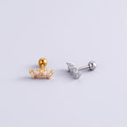16G Cartilage Surgical Steel Earrings Crown Earrings Heart Earrings Ball Back Earrings | HSPJ888