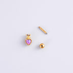 16G Cartilage Surgical Steel Earrings Crown Earrings Heart Earrings Ball Back Earrings | HSPJ888
