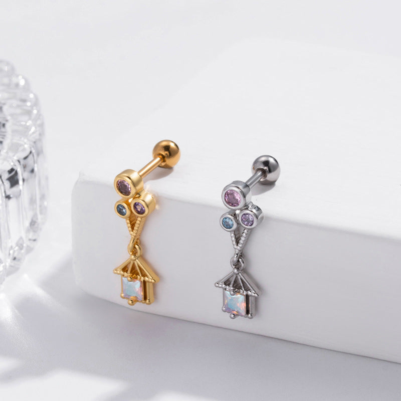 20G Cartilage Surgical Steel Earrings Conch Earrings Ball Back Earrings | HSPJ895