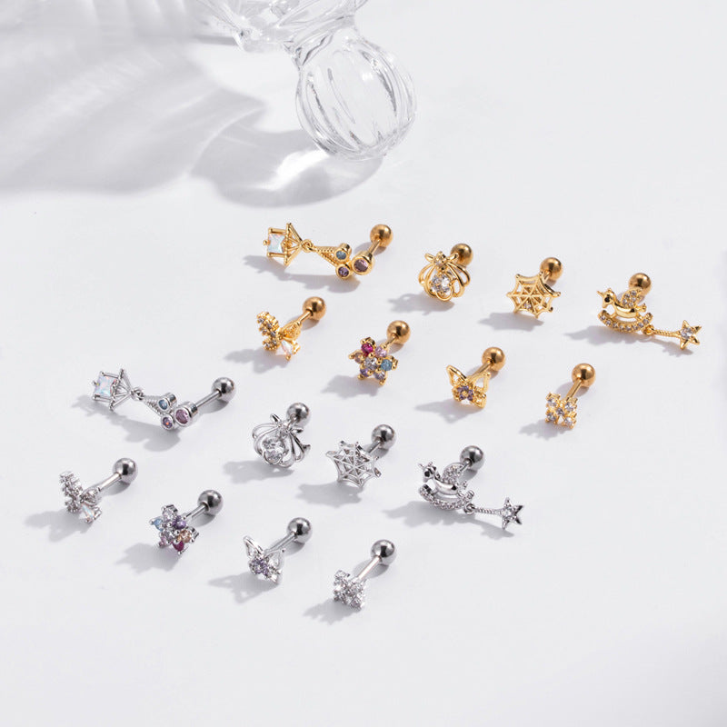 20G Cartilage Surgical Steel Earrings Conch Earrings Ball Back Earrings | HSPJ895