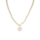 Heart Charm Pearl Bead OT Necklace