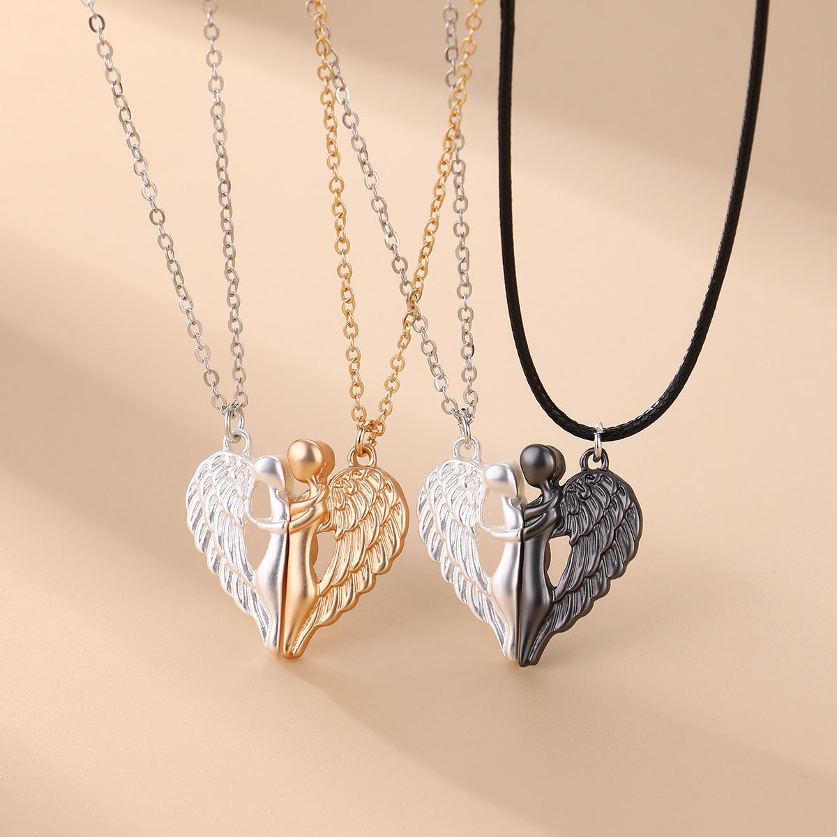 Hugging Angel Necklace Set