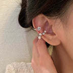 Cool Pearl Layering Non Pierced Earrings Ear Cuff Set