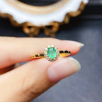18K Gold Statement Emerald Halo Ring
