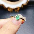 18K Gold Statement Emerald Halo Ring