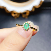 18K Gold Statement Emerald Halo Ring