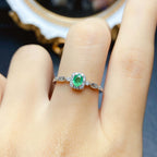18K Platinum Minimalist Emerald Ring