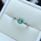 18K Platinum Minimalist Emerald Ring