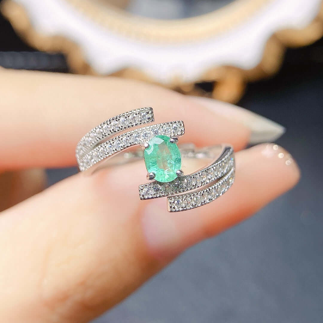 18K Platinum Statement Emerald Ring