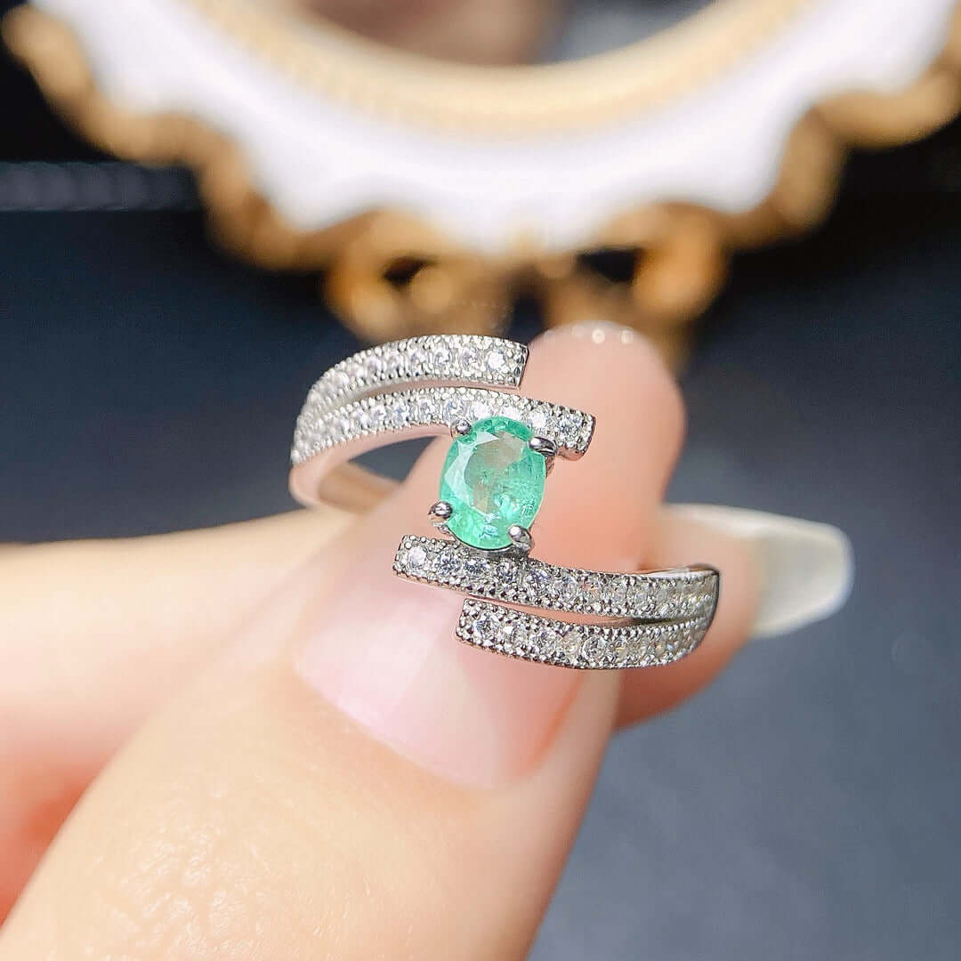 18K Platinum Statement Emerald Ring