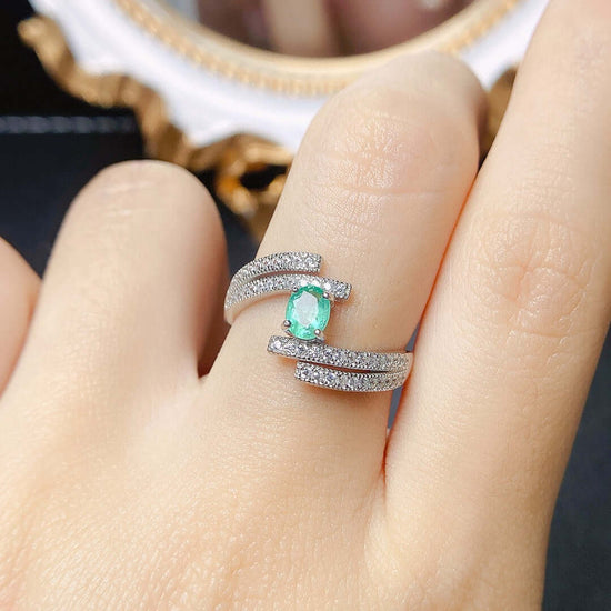 18K Platinum Statement Emerald Ring