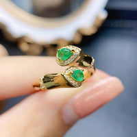 18K Gold Statement Snake Emerald Ring