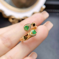 18K Gold Statement Snake Emerald Ring