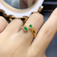 18K Gold Statement Snake Emerald Ring